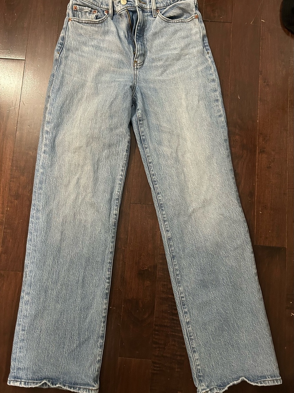 High-Rise Straight Leg Women's Jeans in Light Blue